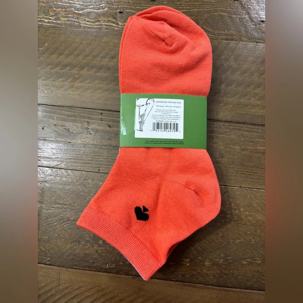 Kate Spade Floral Quarter Socks - White, Red and Pink